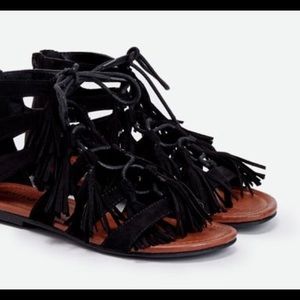NEW! Black tassel sandals!!